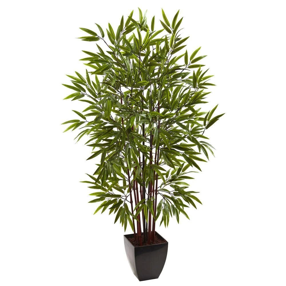 5 Ft. Artificial Bamboo Silk Tree With Planter 3 5 Ft. Artificial Bamboo Silk Tree With Planter