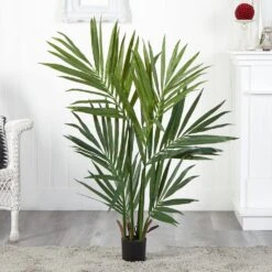 4 Ft. Artificial Kentia Palm Silk Tree 11 4 Ft. Artificial Kentia Palm Silk Tree -Artificial nearly natural artificial trees 5461 31 1000