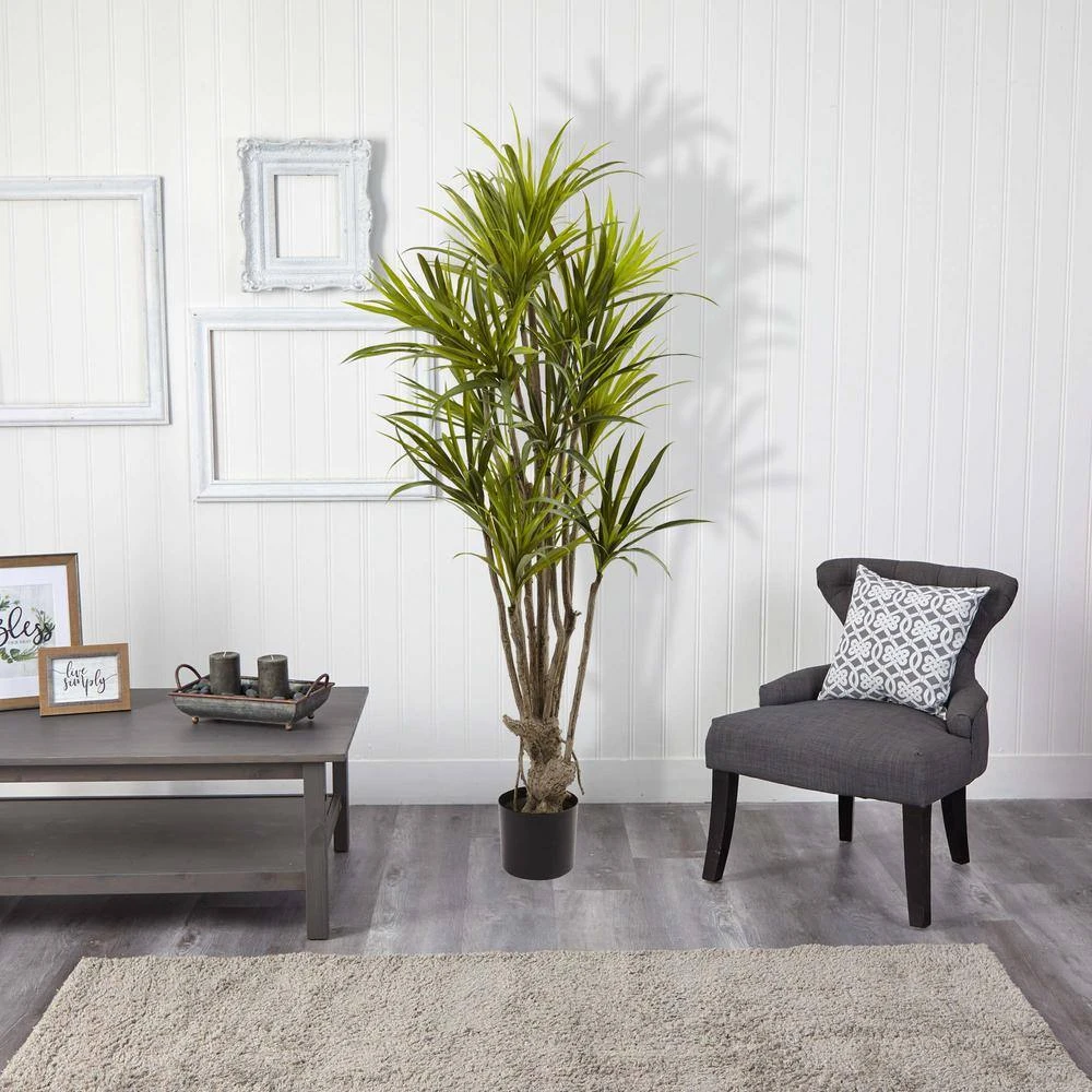 Indoor 5 Ft. Artificial Dracaena Silk Tree 6 Indoor 5 Ft. Artificial Dracaena Silk Tree - Image 4