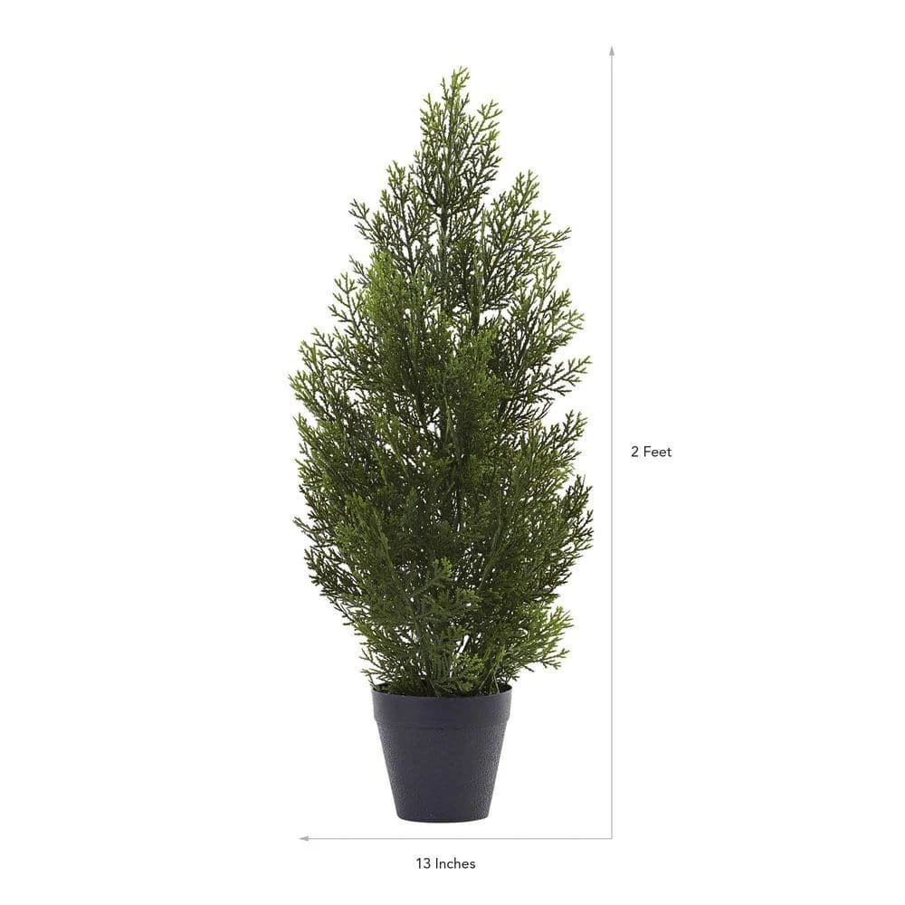 Indoor And Outdoor 2 Ft. Artificial Mini Cedar Pine Tree 4 Indoor And Outdoor 2 Ft. Artificial Mini Cedar Pine Tree - Image 2