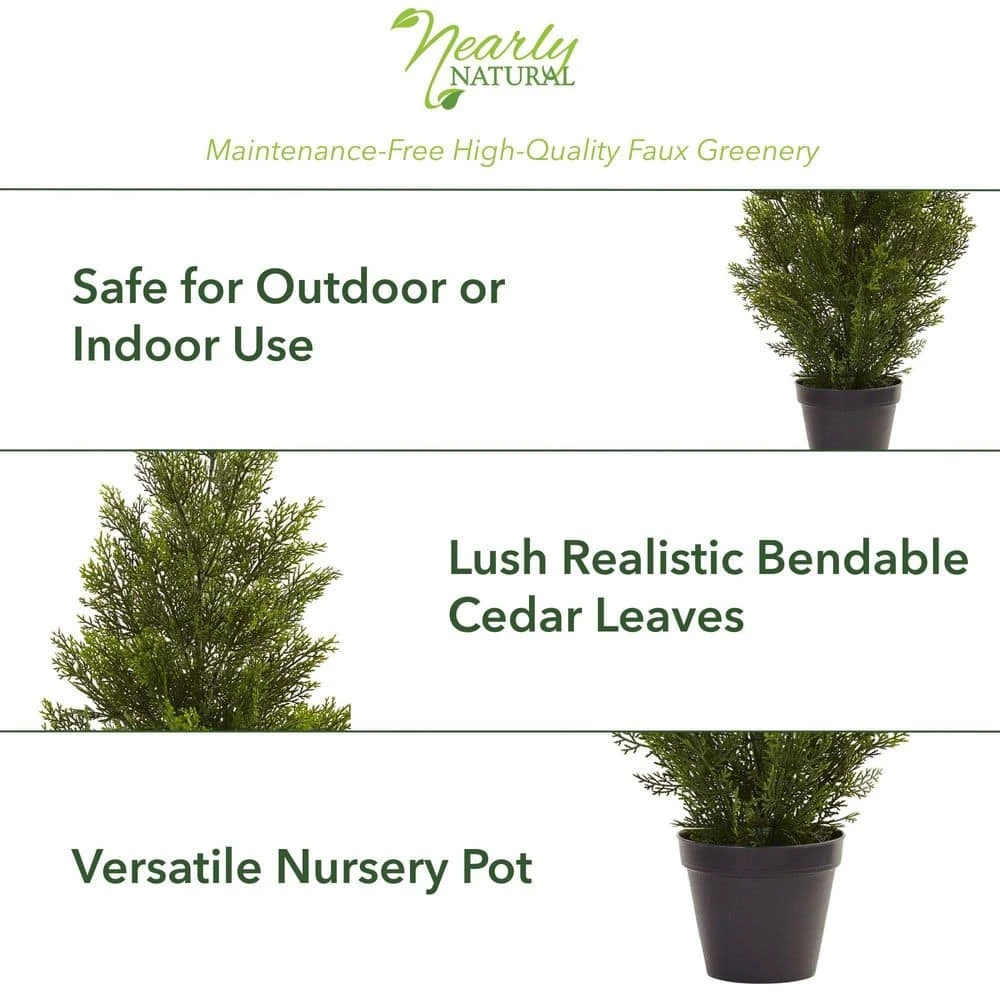 3 Ft. Artificial Indoor/Outdoor Mini Cedar Pine Tree 4 3 Ft. Artificial Indoor/Outdoor Mini Cedar Pine Tree - Image 2