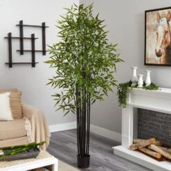 Indoor And Outdoor 6 Ft. Artificial Black Bamboo Tree UV Resistant 19 Indoor And Outdoor 6 Ft. Artificial Black Bamboo Tree UV Resistant -Artificial nearly natural artificial trees 5481 44 1000