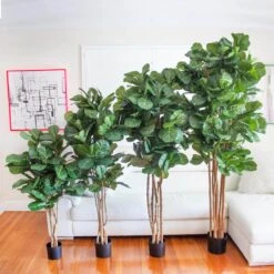 4 In. Fiddle Leaf Fig Artificial Tree -Artificial nearly natural artificial trees 5490 44 1000