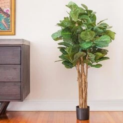 4 In. Fiddle Leaf Fig Artificial Tree -Artificial nearly natural artificial trees 5490 4f 1000