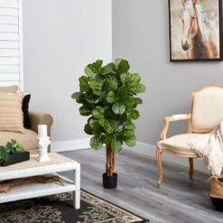 4 In. Fiddle Leaf Fig Artificial Tree -Artificial nearly natural artificial trees 5490 76 1000