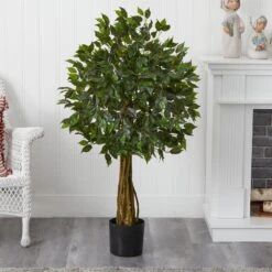 4 Ft. UV Resistant Indoor/Outdoor Ficus Artificial Tree 11 4 Ft. UV Resistant Indoor/Outdoor Ficus Artificial Tree -Artificial nearly natural artificial trees 5491 31 1000