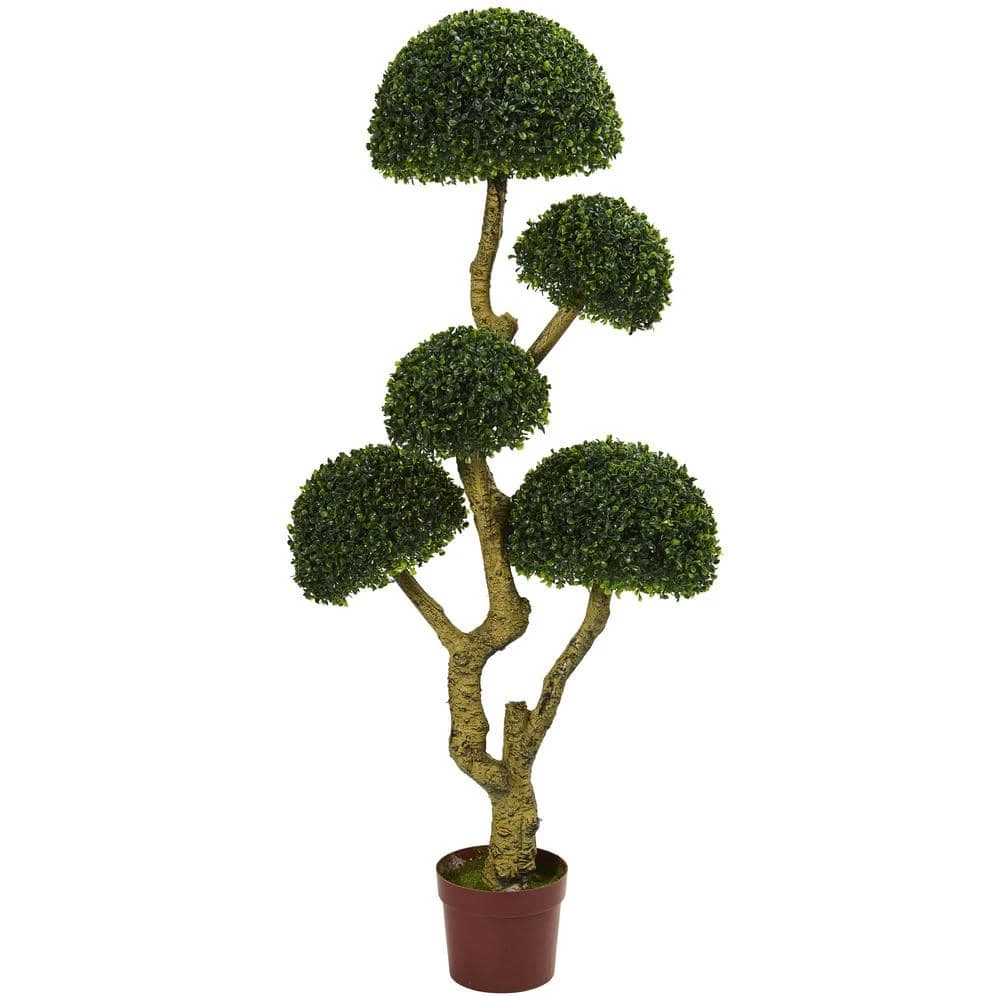 5 Ft. UV Resistant Indoor/Outdoor 5-Head Boxwood Artificial Tree 3 5 Ft. UV Resistant Indoor/Outdoor 5-Head Boxwood Artificial Tree