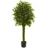 5 Ft. UV Resistant Indoor/Outdoor Ficus Artificial Tree With Woven Trunk 1 5 Ft. UV Resistant Indoor/Outdoor Ficus Artificial Tree With Woven Trunk -Artificial nearly natural artificial trees 5531 64 1000