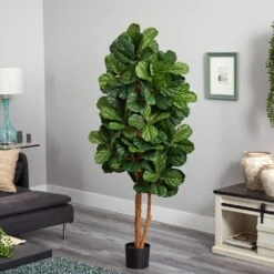 Indoor 6 Ft. Fiddle Leaf Fig Artificial Tree 7 Indoor 6 Ft. Fiddle Leaf Fig Artificial Tree -Artificial nearly natural artificial trees 5550 31 1000