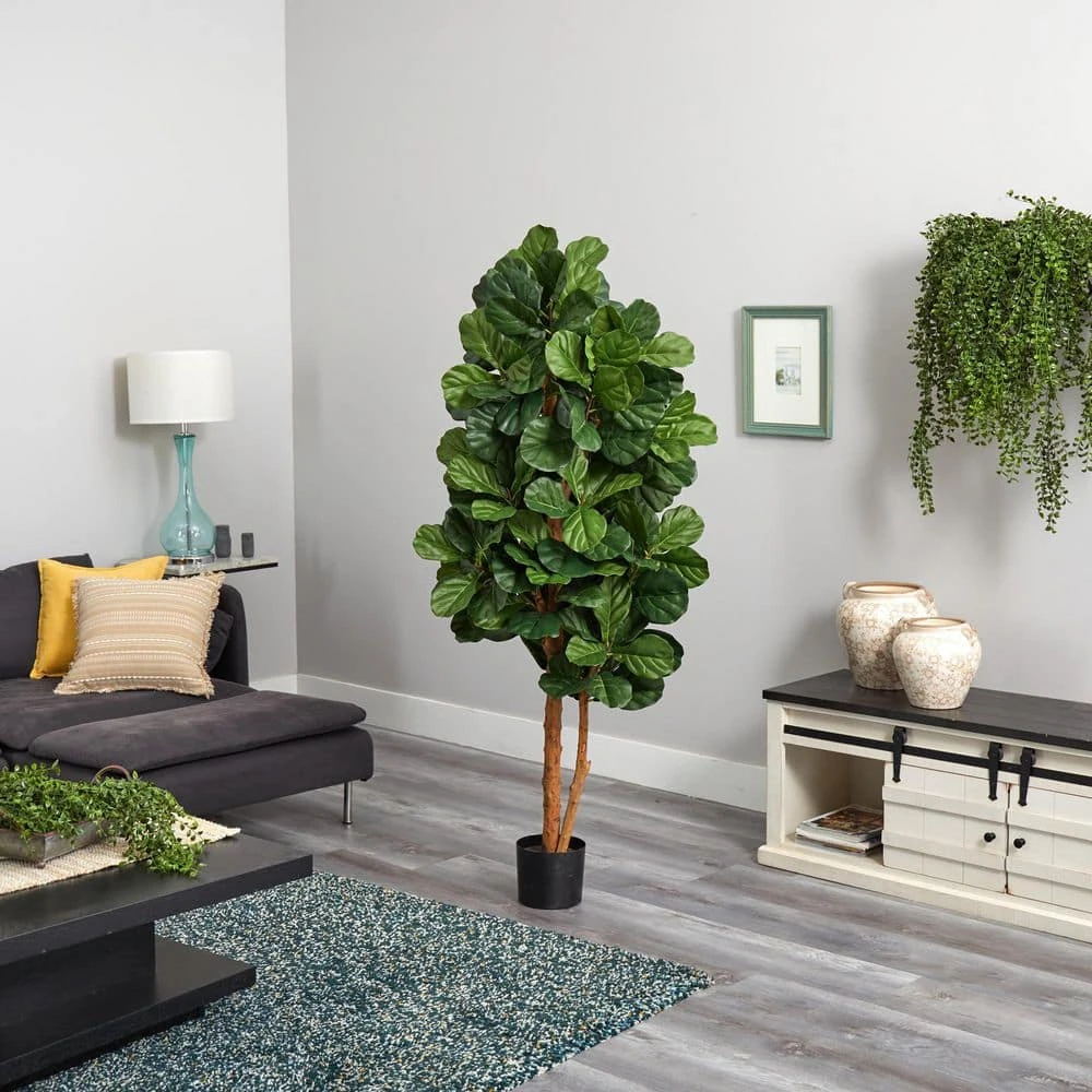 Indoor 6 Ft. Fiddle Leaf Fig Artificial Tree 4 Indoor 6 Ft. Fiddle Leaf Fig Artificial Tree - Image 2