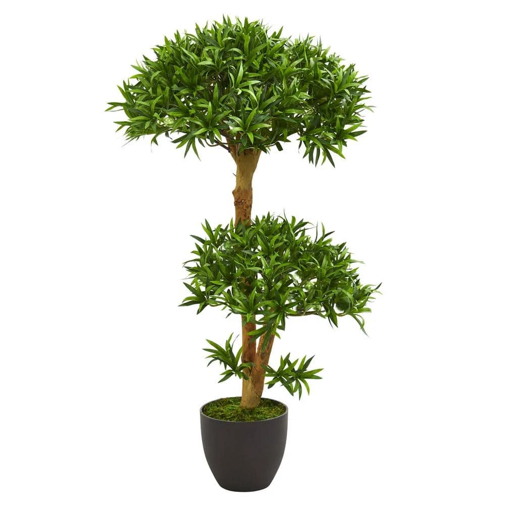 Indoor 3 Ft. Bonsai Styled Podocarpus Artificial Tree 3 Indoor 3 Ft. Bonsai Styled Podocarpus Artificial Tree