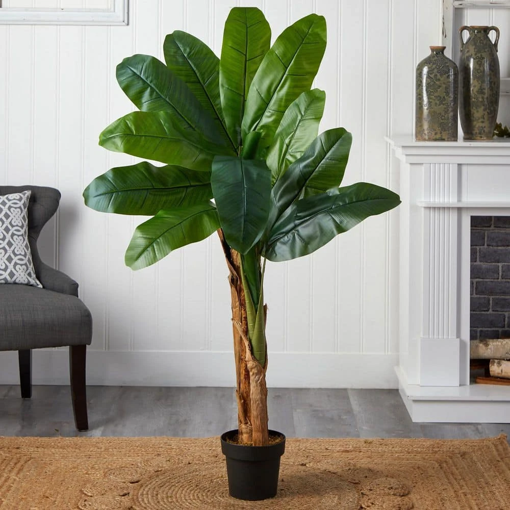 Indoor 4 Ft. Double Stalk Banana Artificial Tree 5 Indoor 4 Ft. Double Stalk Banana Artificial Tree - Image 3