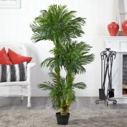 Indoor 5 Ft. Triple Phoenix Palm Artificial Tree -Artificial nearly natural artificial trees 5588 31 1000