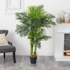 Indoor 5 Ft. Double Stalk Hawaii Palm Artificial Tree -Artificial nearly natural artificial trees 5591 31 1000