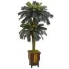 Indoor 6 Ft. Double Sago Palm Artificial Tree In Designer Planter 1 Indoor 6 Ft. Double Sago Palm Artificial Tree In Designer Planter -Artificial nearly natural artificial trees 5628 64 1000