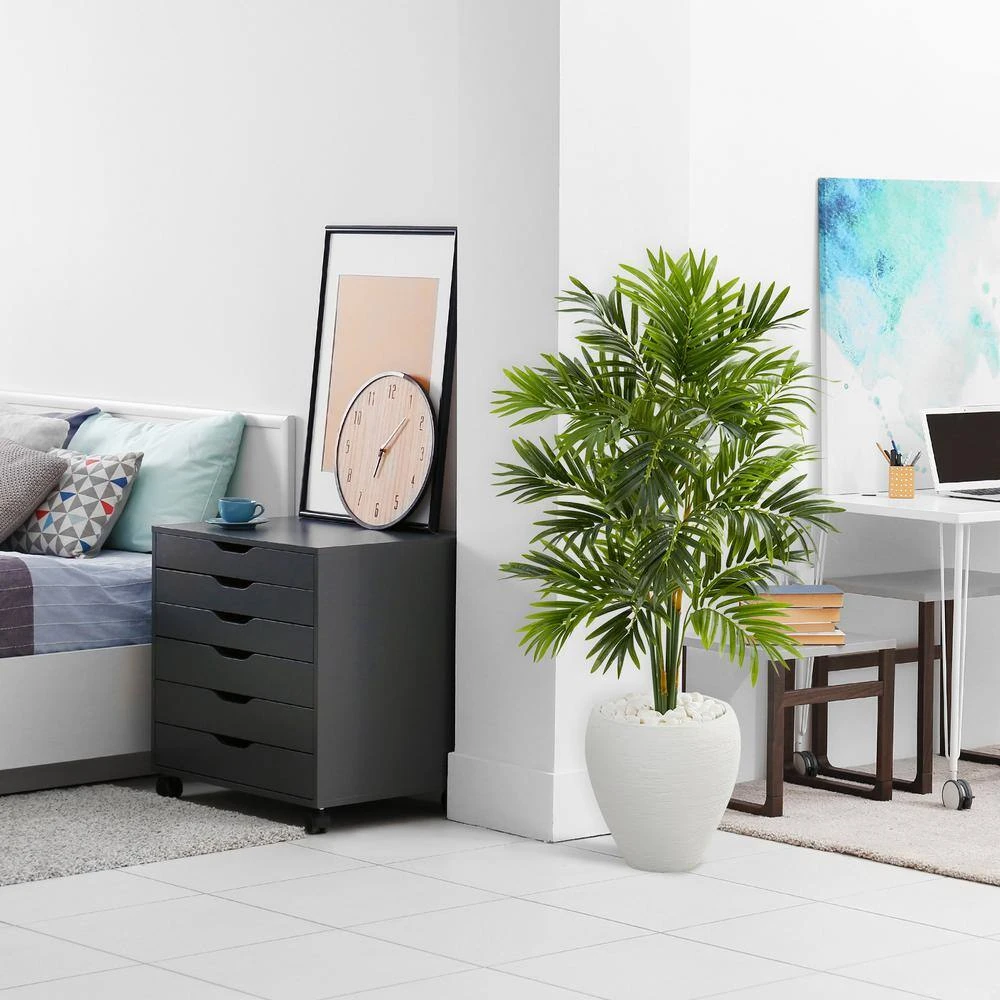 Indoor 4 Ft. Areca Artificial Palm Tree In White Planter 8 Indoor 4 Ft. Areca Artificial Palm Tree In White Planter - Image 6