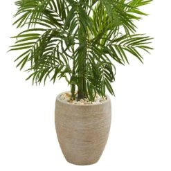 Indoor 5 Ft. Areca Palm Artificial Tree In Sand Colored Planter 9 Indoor 5 Ft. Areca Palm Artificial Tree In Sand Colored Planter -Artificial nearly natural artificial trees 5642 4f 1000