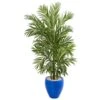 Indoor 5.5 Ft. Areca Palm Artificial Tree In Blue Planter 2 Indoor 5.5 Ft. Areca Palm Artificial Tree In Blue Planter -Artificial nearly natural artificial trees 5644 64 1000