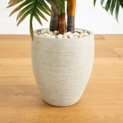Indoor 5 Ft. Areca Palm Artificial Tree In Sand Colored Planter Real Touch 8 Indoor 5 Ft. Areca Palm Artificial Tree In Sand Colored Planter Real Touch -Artificial nearly natural artificial trees 5650 4f 1000