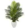 Indoor 4.5 Ft. Paradise Palm Artificial Tree In White Planter 2 Indoor 4.5 Ft. Paradise Palm Artificial Tree In White Planter -Artificial nearly natural artificial trees 5660 64 1000