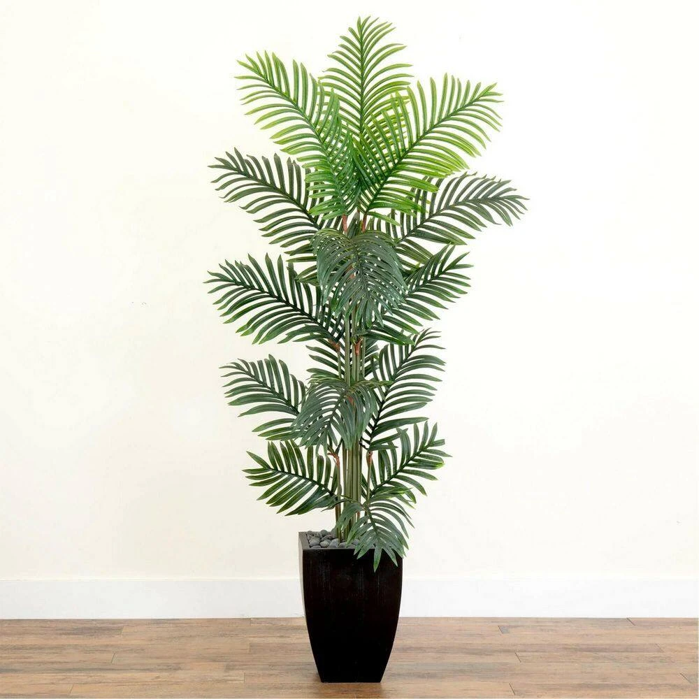 Indoor 5.5 Ft. Paradise Palm Artificial Tree In Square Planter 6 Indoor 5.5 Ft. Paradise Palm Artificial Tree In Square Planter - Image 4