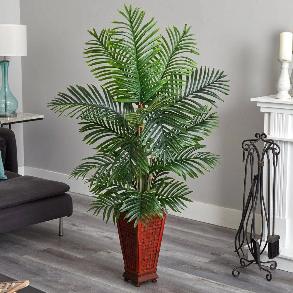 Indoor 5 Ft. Kentia Palm Artificial Tree In Decorative Planter 5 Indoor 5 Ft. Kentia Palm Artificial Tree In Decorative Planter - Image 3