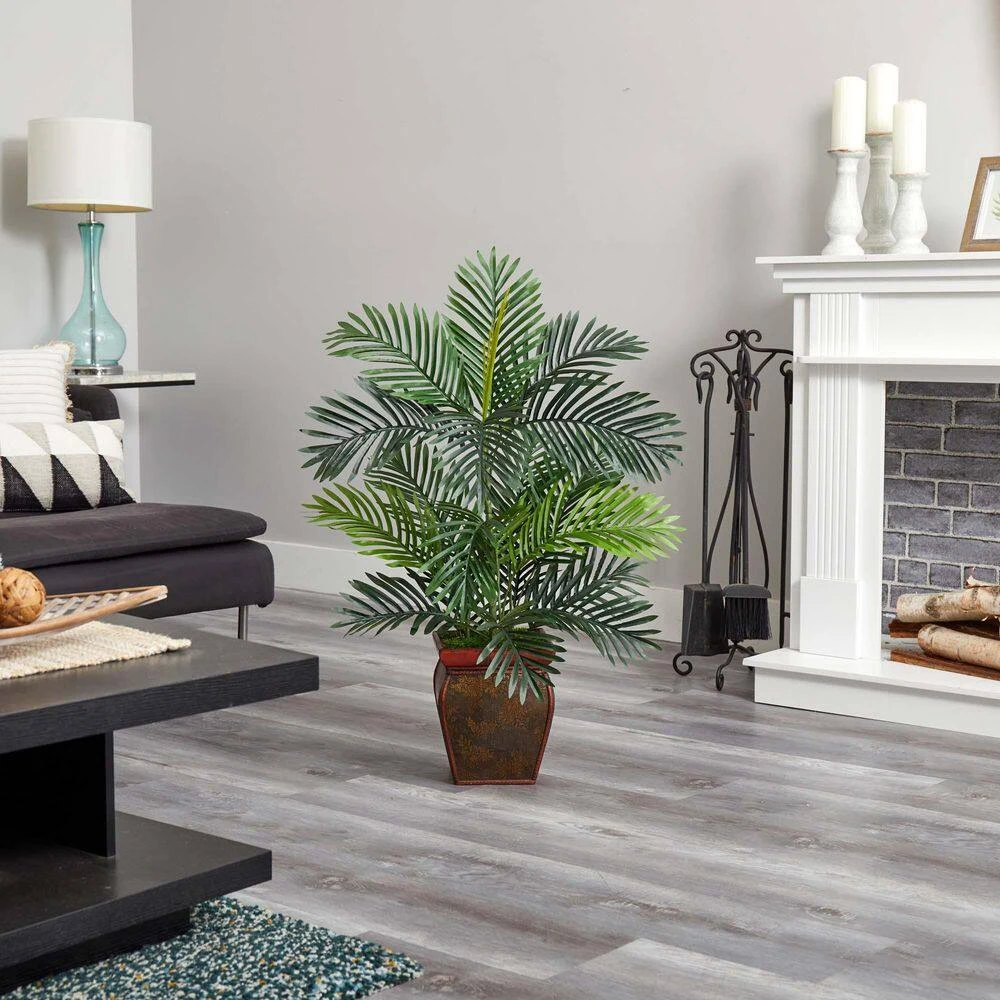 Indoor 3 Ft. Paradise Palm Artificial Tree In Decorative Planter 5 Indoor 3 Ft. Paradise Palm Artificial Tree In Decorative Planter - Image 3