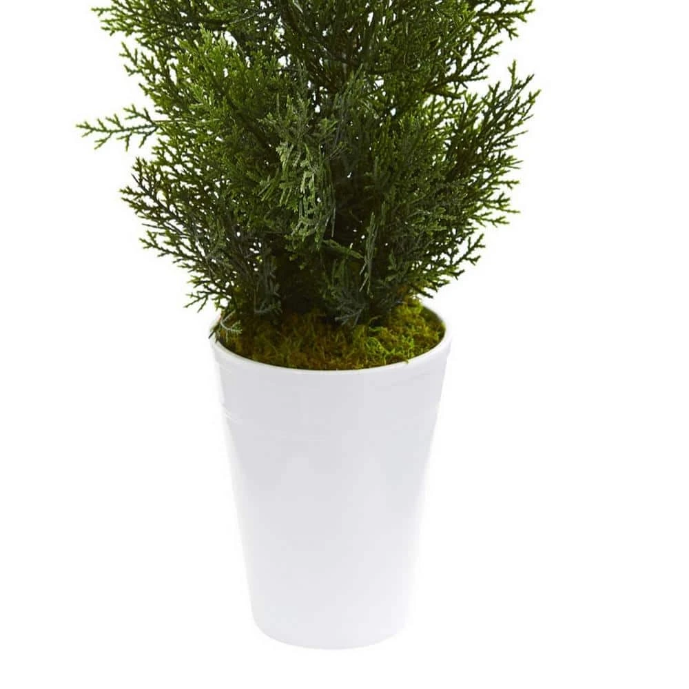 Indoor/Outdoor 27 In. Mini Cedar Artificial Pine Tree In Decorative Planter 7 Indoor/Outdoor 27 In. Mini Cedar Artificial Pine Tree In Decorative Planter - Image 5