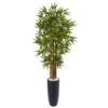 Indoor Bamboo Artificial Tree In Gray Cylinder Planter 1 Indoor Bamboo Artificial Tree In Gray Cylinder Planter -Artificial nearly natural artificial trees 5818 64 1000