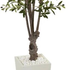 6 Ft. Olive Artificial Tree In White Tower Planter 8 6 Ft. Olive Artificial Tree In White Tower Planter -Artificial nearly natural artificial trees 5832 4f 1000