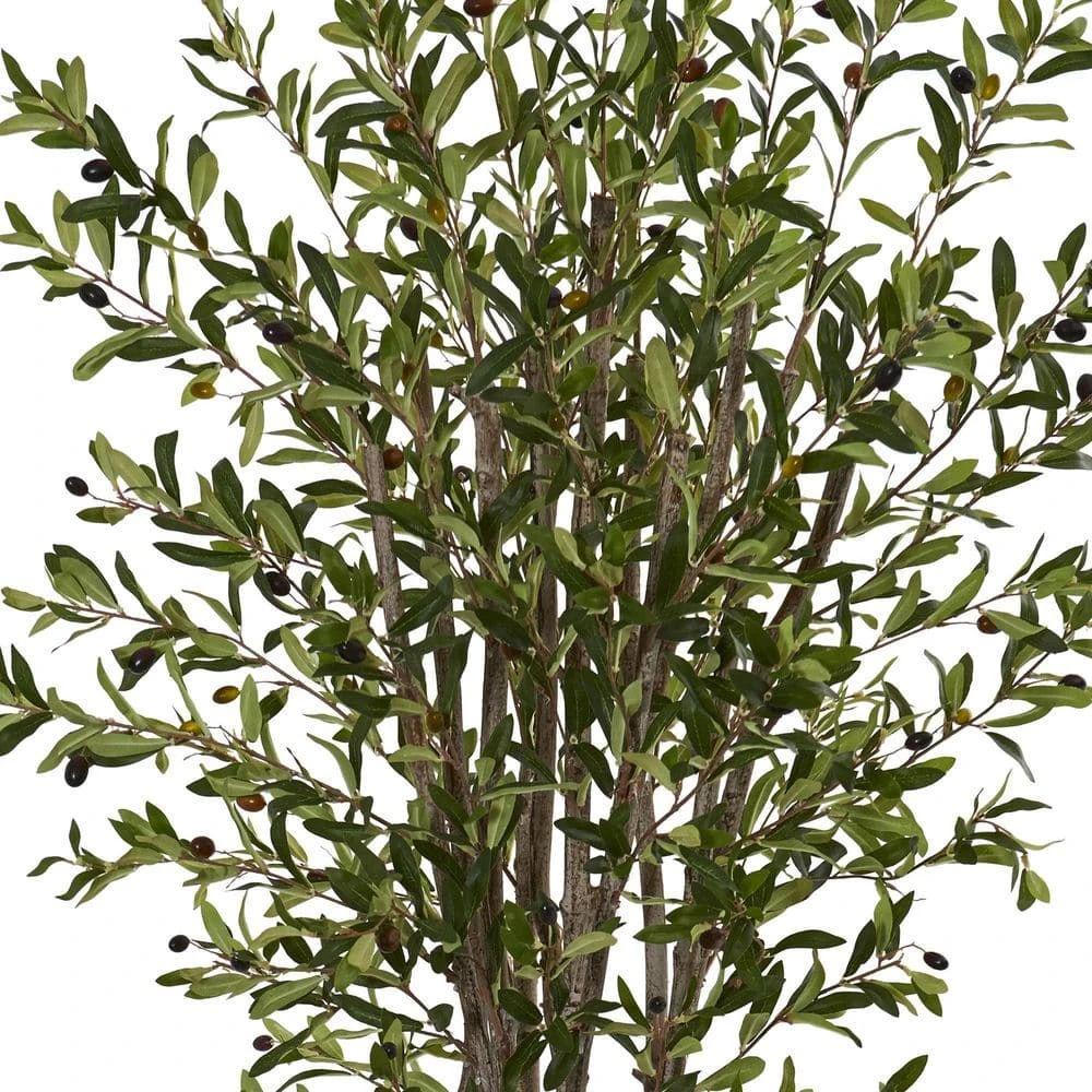 6 Ft. Olive Artificial Tree In White Tower Planter 4 6 Ft. Olive Artificial Tree In White Tower Planter - Image 2