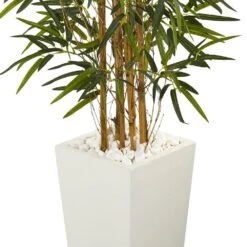 5.5 In. Bamboo Artificial Tree In White Tower Planter 8 5.5 In. Bamboo Artificial Tree In White Tower Planter -Artificial nearly natural artificial trees 5849 4f 1000