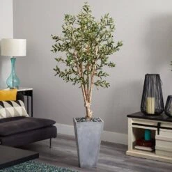 Indoor Olive Artificial Tree In Stone Planter 11 Indoor Olive Artificial Tree In Stone Planter -Artificial nearly natural artificial trees 5852 31 1000