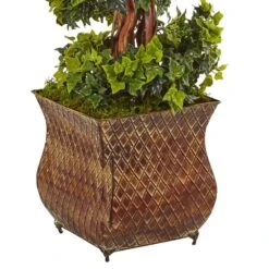 Indoor/Outdoor English Ivy Spiral Artificial Tree In Metal Planter, UV Resistant 9 Indoor/Outdoor English Ivy Spiral Artificial Tree In Metal Planter, UV Resistant -Artificial nearly natural artificial trees 5856 31 1000