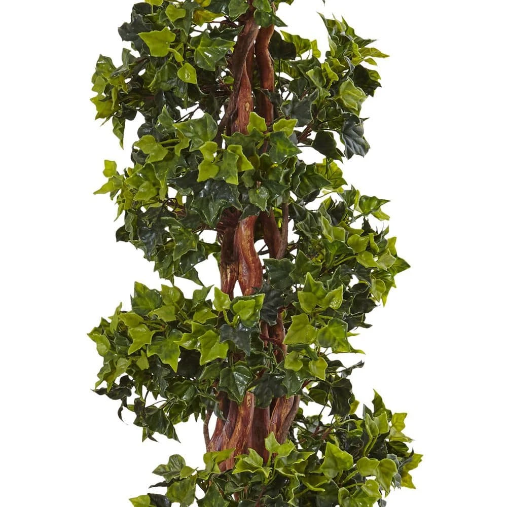 Indoor/Outdoor English Ivy Spiral Artificial Tree In Metal Planter, UV Resistant 4 Indoor/Outdoor English Ivy Spiral Artificial Tree In Metal Planter, UV Resistant - Image 2