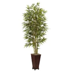 6 Ft. Artificial Bamboo Tree With Decorative Planter