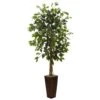 5.5 Ft. Artificial Ficus Tree With Bamboo Planter -Artificial nearly natural artificial trees 5924 64 1000