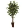 6ft. Indoor Artificial Ficus Tree In Bamboo Planter 1 6ft. Indoor Artificial Ficus Tree In Bamboo Planter -Artificial nearly natural artificial trees 5931 64 1000