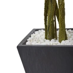 Indoor/Outdoor Ficus Artificial Tree With Slate Planter, UV Resistant -Artificial nearly natural artificial trees 5948 4f 1000