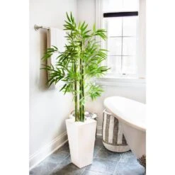 Artificial Bamboo Tree With White Planter UV Resistant (Indoor/Outdoor) -Artificial nearly natural artificial trees 5953 4f 1000