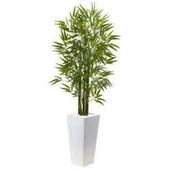 Artificial Bamboo Tree With White Planter UV Resistant (Indoor/Outdoor)