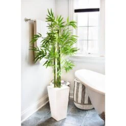 Artificial Bamboo Tree With White Planter UV Resistant (Indoor/Outdoor) -Artificial nearly natural artificial trees 5953 76 1000