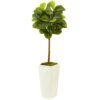 4.5 Ft. Artificial Fiddle Leaf Fig In White Planter (Real Touch) 2 4.5 Ft. Artificial Fiddle Leaf Fig In White Planter (Real Touch) -Artificial nearly natural artificial trees 5966 64 1000