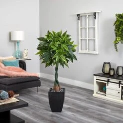 Indoor Money Artificial Tree In Black Square Planter -Artificial nearly natural artificial trees 5978 1f 1000