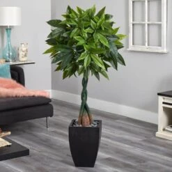 Indoor Money Artificial Tree In Black Square Planter -Artificial nearly natural artificial trees 5978 31 1000