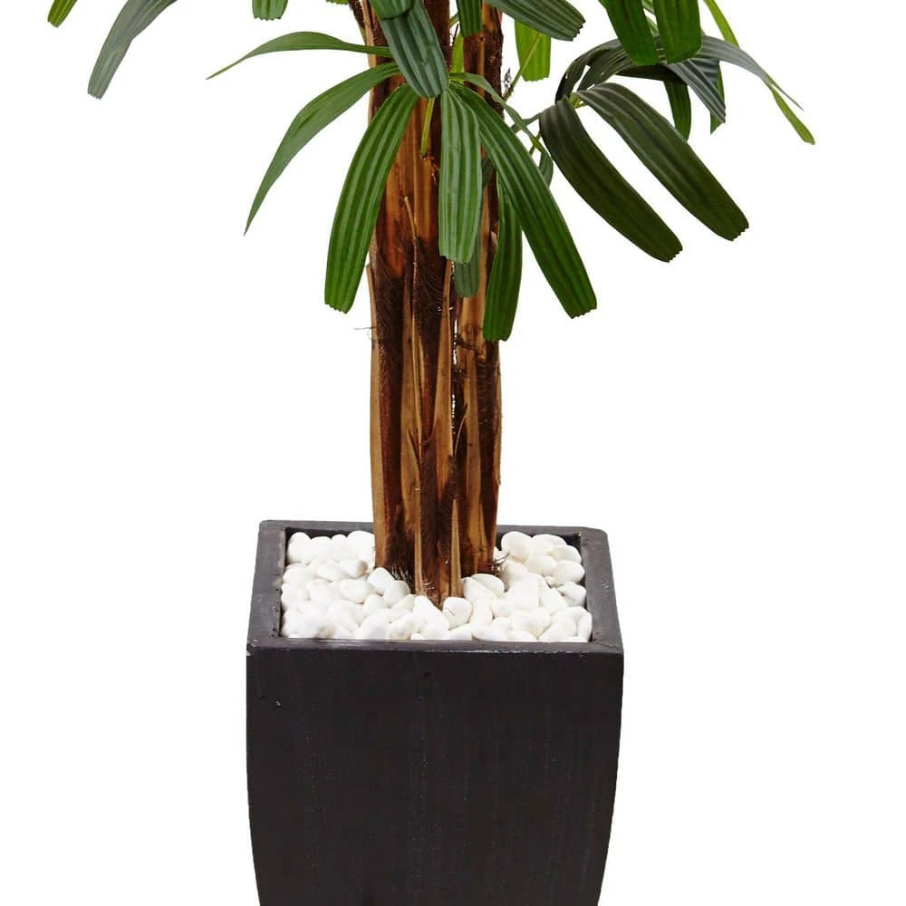 Indoor Raphis Palm Artificial Tree In Black Planter 5 Indoor Raphis Palm Artificial Tree In Black Planter - Image 3