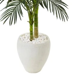 Indoor Golden Cane Palm Artificial Tree In White Oval Planter 9 Indoor Golden Cane Palm Artificial Tree In White Oval Planter -Artificial nearly natural artificial trees 5986 4f 1000