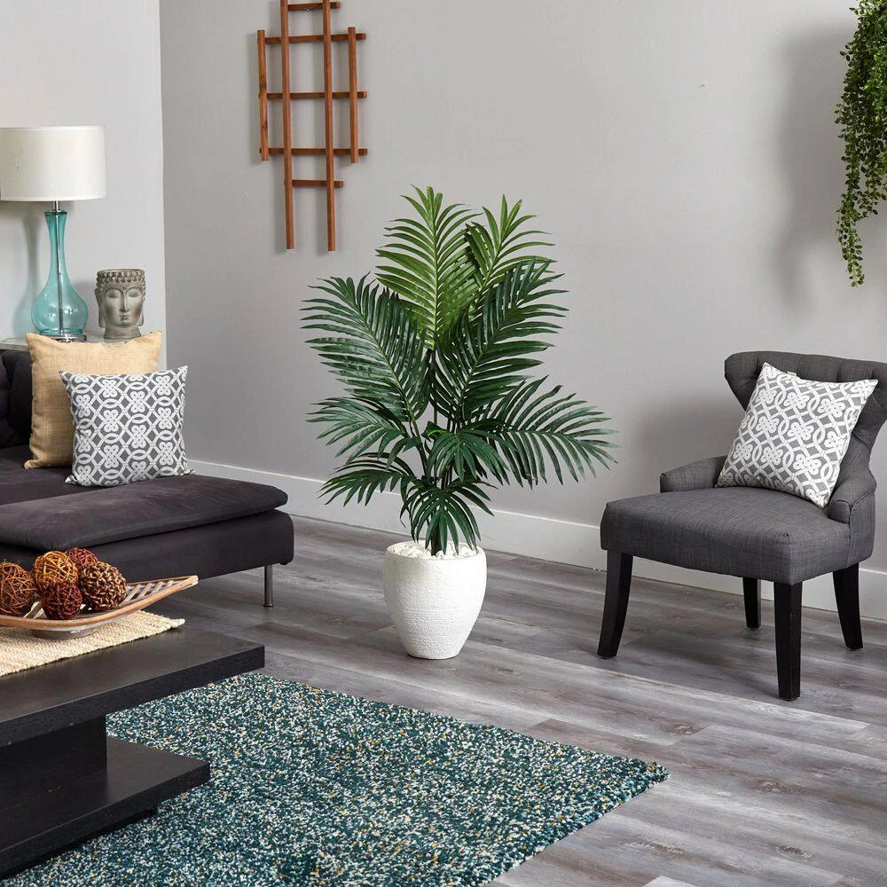 Indoor Kentia Palm Artificial Tree In White Oval Planter 6 Indoor Kentia Palm Artificial Tree In White Oval Planter - Image 4