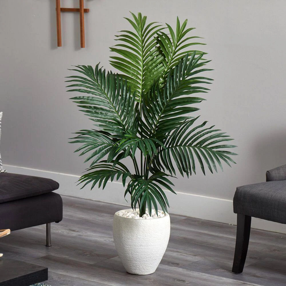 Indoor Kentia Palm Artificial Tree In White Oval Planter 7 Indoor Kentia Palm Artificial Tree In White Oval Planter - Image 5