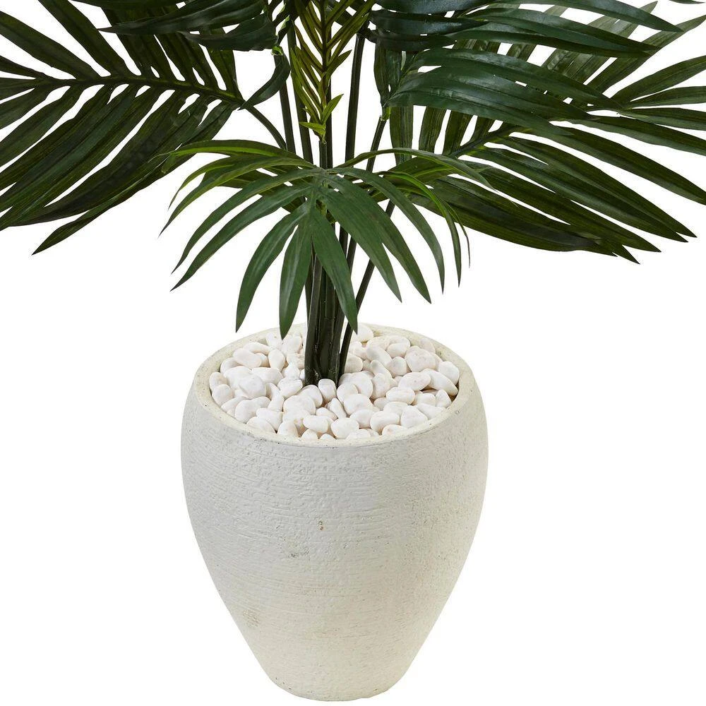 Indoor Kentia Palm Artificial Tree In White Oval Planter 5 Indoor Kentia Palm Artificial Tree In White Oval Planter - Image 3
